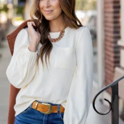 Waffled Balloon Sleeve Tee -Women's Clothing Store untitled 5192 edf8bc79 bbf8 4e3b 8367 982cfd112603