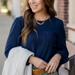 Waffled Balloon Sleeve Tee -Women's Clothing Store untitled 5209 cab7a072 0626 433d 9e9f 9ca2a21c7280