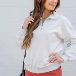 Perfect Fit Quarter Zip Pullover -Women's Clothing Store untitled 5214