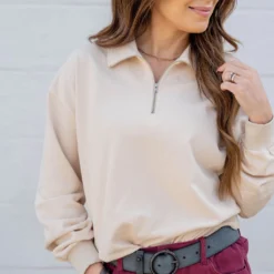 Perfect Fit Quarter Zip Pullover -Women's Clothing Store untitled 5235