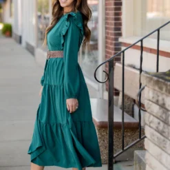 Classic Flutter Top Tiered Midi Dress -Women's Clothing Store untitled 5260 d1f47222 4e10 4e1e 83da 6d1aca149fee