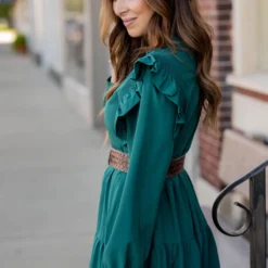 Classic Flutter Top Tiered Midi Dress -Women's Clothing Store untitled 5266