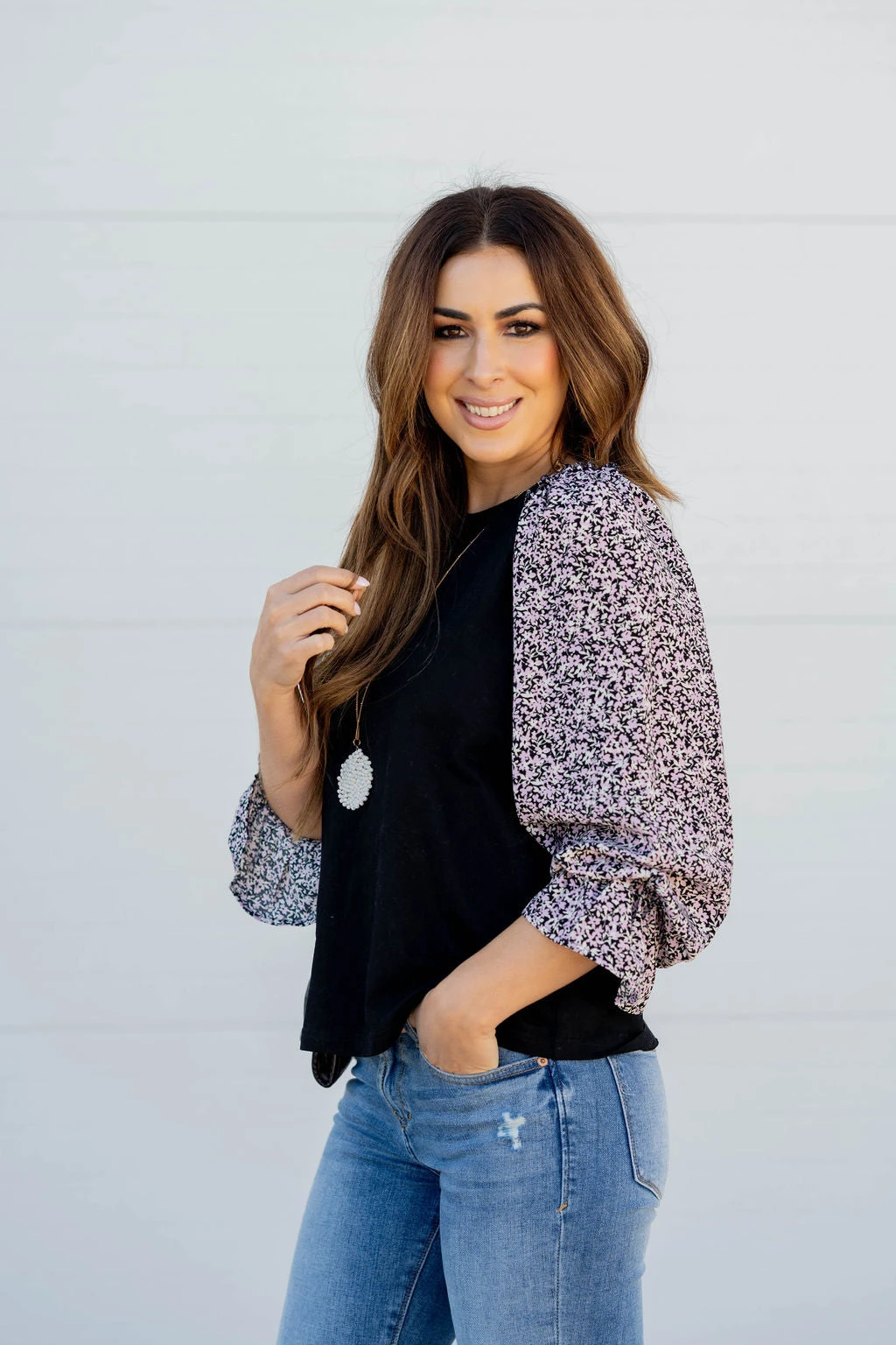 Dainty Daisies Statement Sleeve Tee 2 Dainty Daisies Statement Sleeve Tee - Image 2