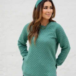 Bold Textured Side Slit Sweatshirt -Women's Clothing Store untitled 5285 718d6c98 cf7d 4574 a257 251979c5c6b0