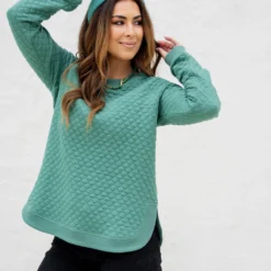 Bold Textured Side Slit Sweatshirt -Women's Clothing Store untitled 5293 0a3bd4e4 50a7 423c b1b2 ff50ce8ca36b