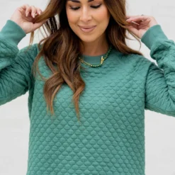 Bold Textured Side Slit Sweatshirt -Women's Clothing Store untitled 5295 8737a464 4270 451e b0db edde83e81b33