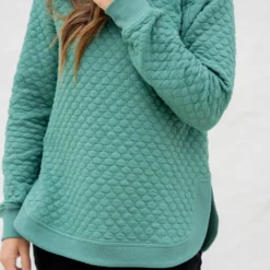 Bold Textured Side Slit Sweatshirt -Women's Clothing Store untitled 5296 7171b30d c97b 4c05 9f9e 2473084958c2