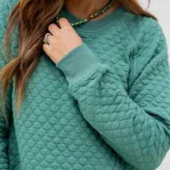 Bold Textured Side Slit Sweatshirt -Women's Clothing Store untitled 5298 749ede2b 6afe 40e2 86f2 e50642475a65