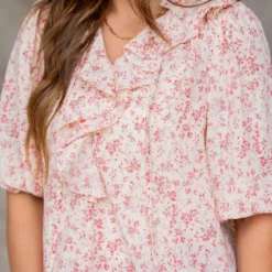 Cherry Blossoms Ruffle Front Blouse -Women's Clothing Store untitled 5299 57437937 ab68 4062 8dd6 a3c8b1bfbff2