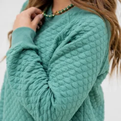 Bold Textured Side Slit Sweatshirt -Women's Clothing Store untitled 5299 8bff7a45 97bd 4a35 a436 95150ad7c2f9