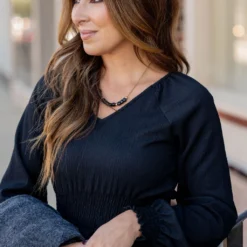 Cinch Accented Long Sleeve Dress -Women's Clothing Store untitled 5324 6c48c41d 1368 4ded a240 a41e768ff5c2