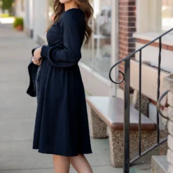Cinch Accented Long Sleeve Dress -Women's Clothing Store untitled 5327 d674a1a7 27d3 46a3 b59f c2ea3acc2071