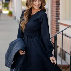 Cinch Accented Long Sleeve Dress -Women's Clothing Store untitled 5331 e4ce4a47 4198 466e 9b46 c52332c78e73