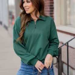 Perfect Fit Quarter Zip Pullover -Women's Clothing Store untitled 5351