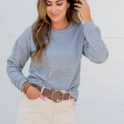 Textured Geo Solid Trim Sweatshirt -Women's Clothing Store untitled 5356 2