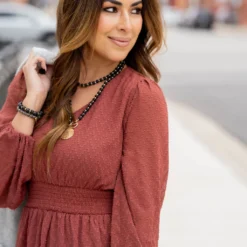 Textured Chevron Cinched Accents Dress -Women's Clothing Store untitled 5402 f6ac5122 8e4e 43ad 86b8 2cac7139600a