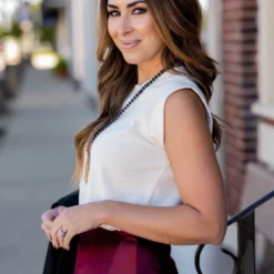 Woven Thick Trim Tank 20 Woven Thick Trim Tank -Women's Clothing Store untitled 5420