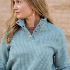 Large Quilted Button Accent Pullover -Women's Clothing Store untitled 5452 6b87e2ee c671 4816 a8a5 c07259d74117