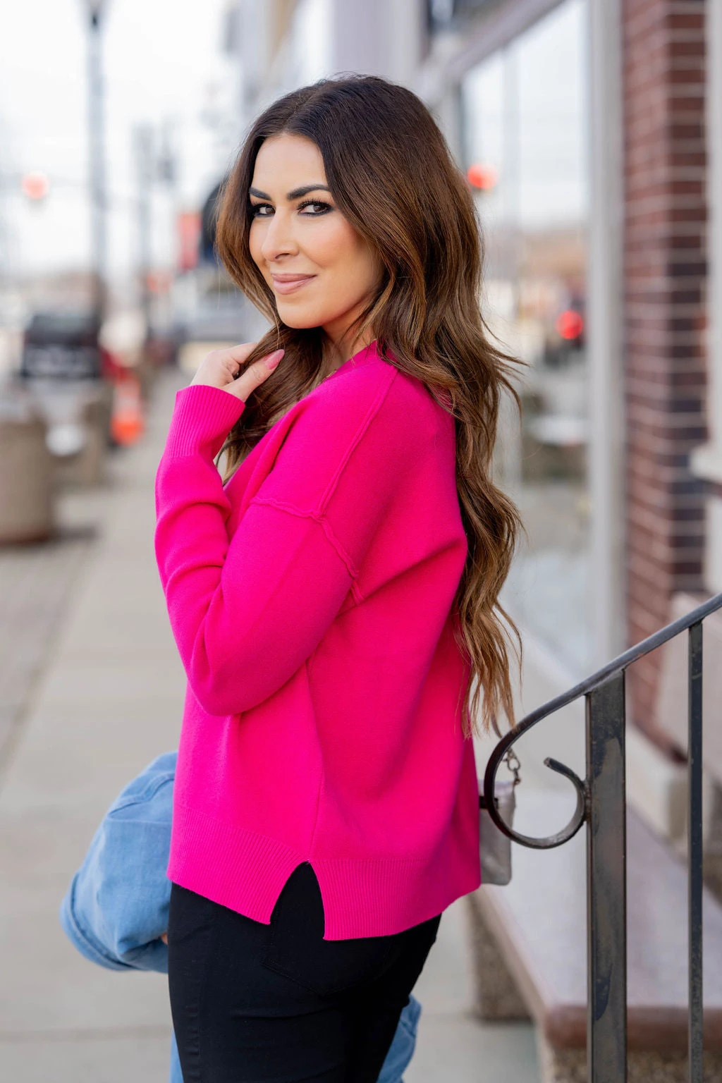 Stitch Accented Side Slit Sweater 13 Stitch Accented Side Slit Sweater - Image 13