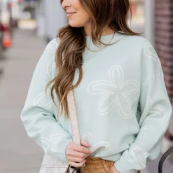 Retro Floral Sweater -Women's Clothing Store untitled 5491