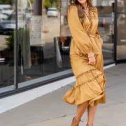 Ruffle Accented Long Sleeve Midi Dress 38 Ruffle Accented Long Sleeve Midi Dress -Women's Clothing Store untitled 5539 d081849e 8aa3 43b4 bd8e 751d2dc8f3b9
