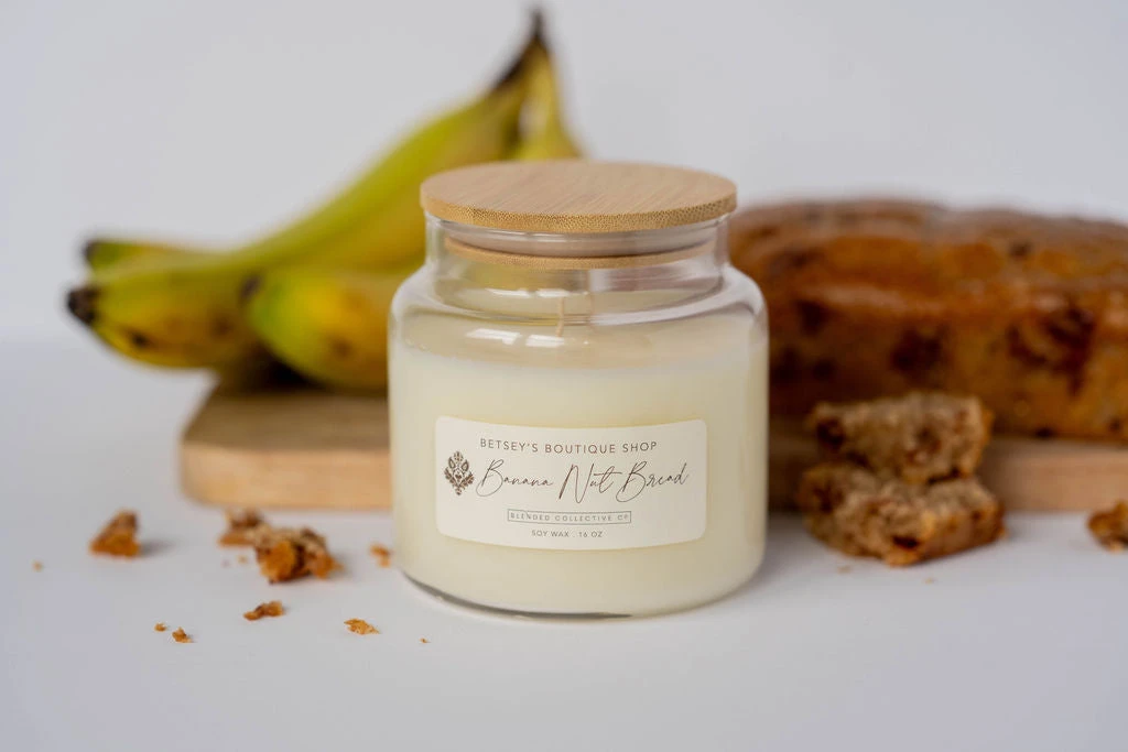 Betsey's Exclusive Banana Nut Bread Soy Wax Candle - 16oz 1 Betsey's Exclusive Banana Nut Bread Soy Wax Candle - 16oz