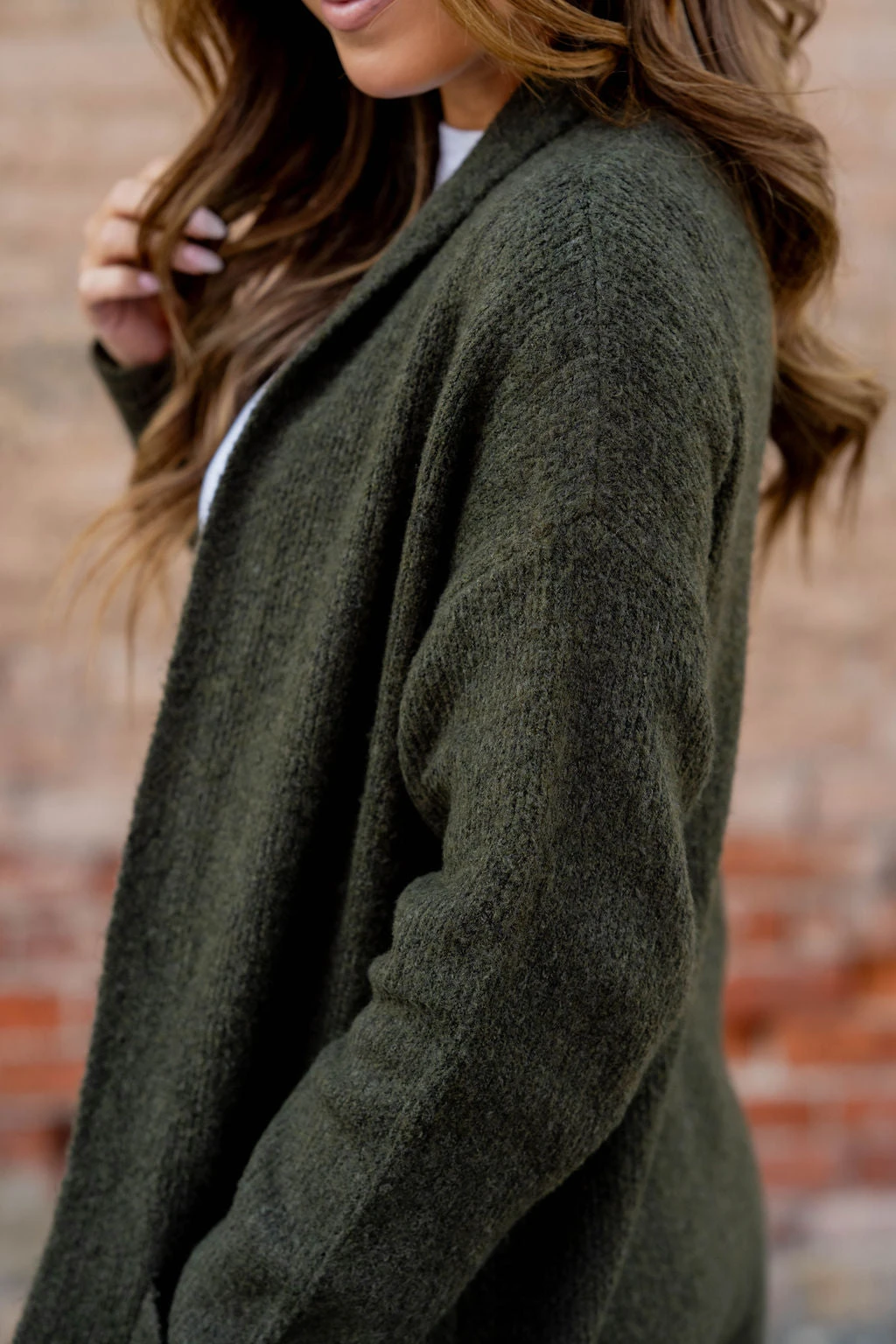 Heathered Ribbed Trim Tunic Cardigan 20 Heathered Ribbed Trim Tunic Cardigan - Image 20