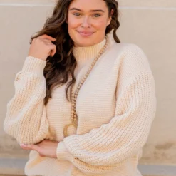 Betsey's High Neck Detailed Sweater -Women's Clothing Store untitled 5679