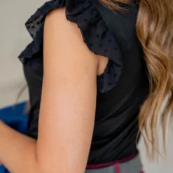 Dot Puffed Ruffle Trim Tank -Women's Clothing Store untitled 5733 29a85056 0b70 40b7 a93b 8aa6a235c0a0