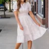 Gingham Short Sleeve Tiered Dress