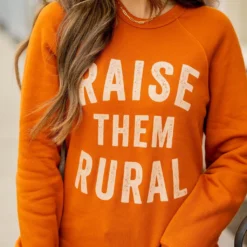 Bold Raise Them Rural Graphic Crewneck -Women's Clothing Store untitled 5793 477121