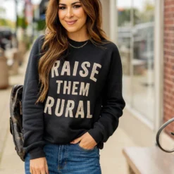 Bold Raise Them Rural Graphic Crewneck