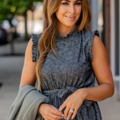 Corded Ruffle Trim Dress -Women's Clothing Store untitled 5892 2