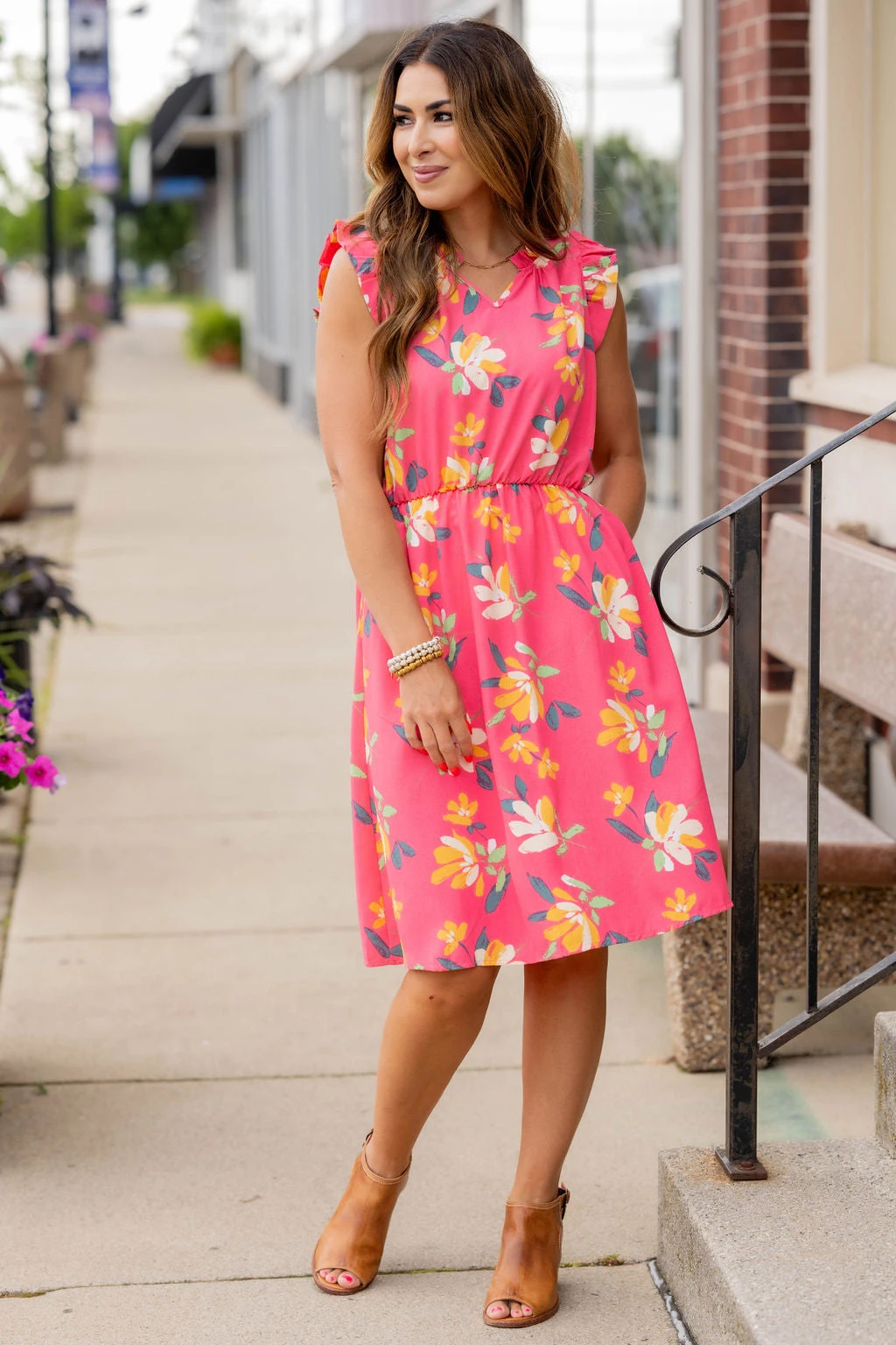 Painted Petals Ruffle Trim Dress 10 Painted Petals Ruffle Trim Dress - Image 10