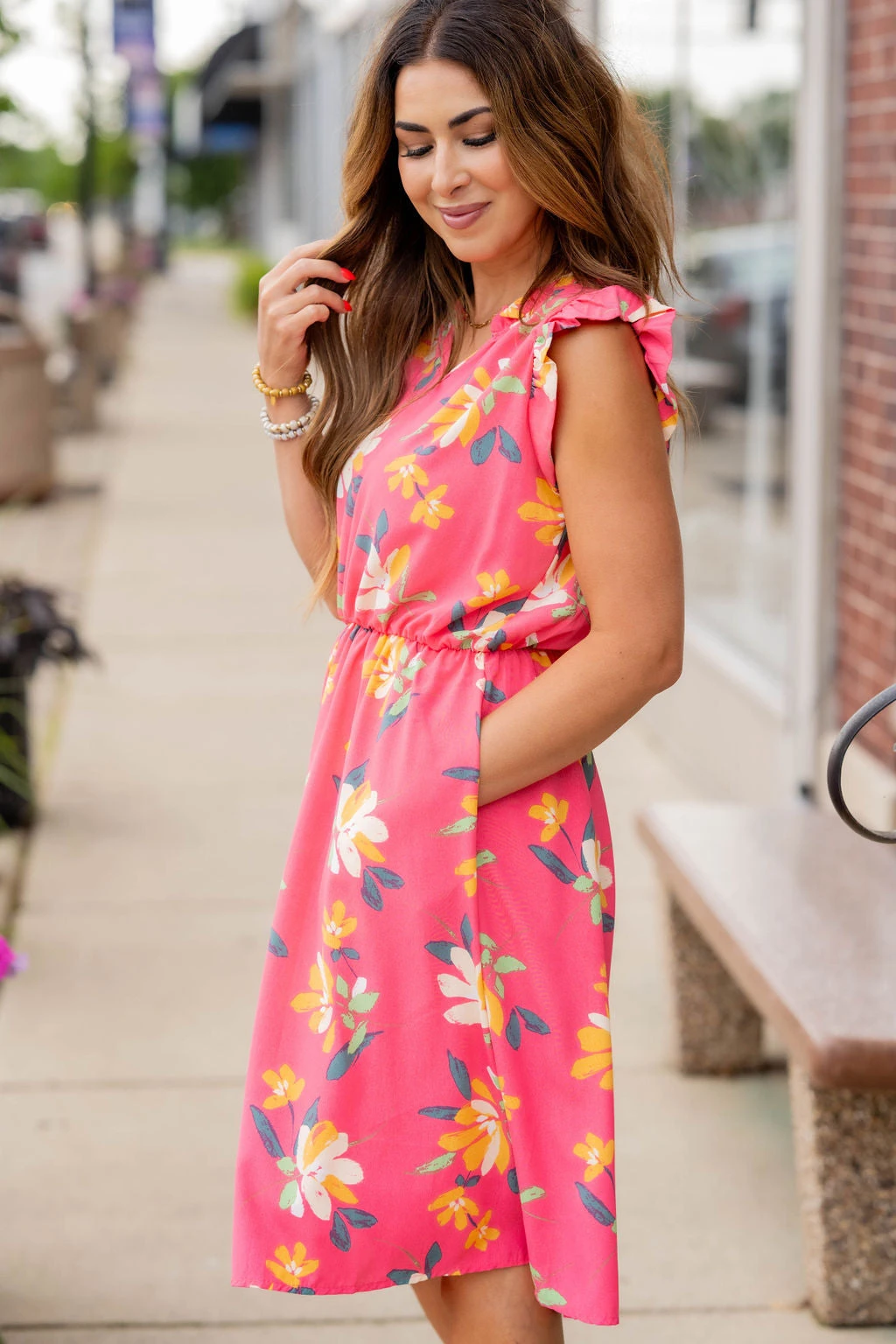 Painted Petals Ruffle Trim Dress 12 Painted Petals Ruffle Trim Dress - Image 12