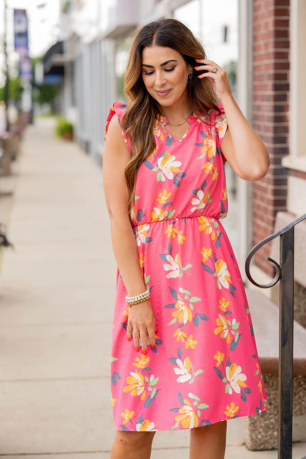 Painted Petals Ruffle Trim Dress 13 Painted Petals Ruffle Trim Dress - Image 13