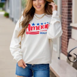 America The Beautiful Ribbed Graphic Crewneck -Women's Clothing Store untitled 5951 f2da9715 3b14 4061 bf1f 213dbf1bbc61