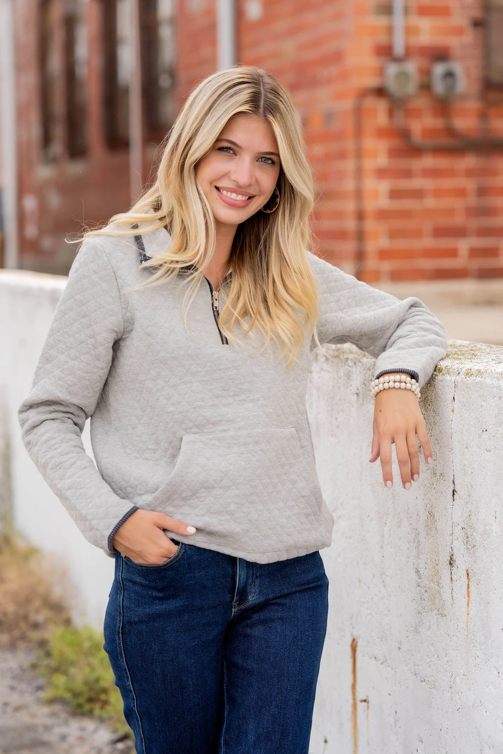 Quilted Quarter Zip Pullover 1 Quilted Quarter Zip Pullover