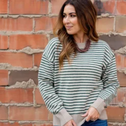 Everyday Striped Sweater -Women's Clothing Store untitled 5971