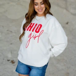 Bold Ohio Girl Ribbed Graphic Crewneck -Women's Clothing Store untitled 5987 486246ab f928 47d6 b15d f8b852c115b2