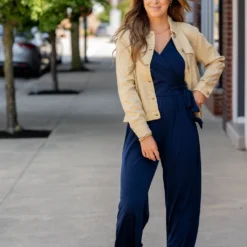 Side Tie V-Neck Jumpsuit -Women's Clothing Store untitled 6009 2