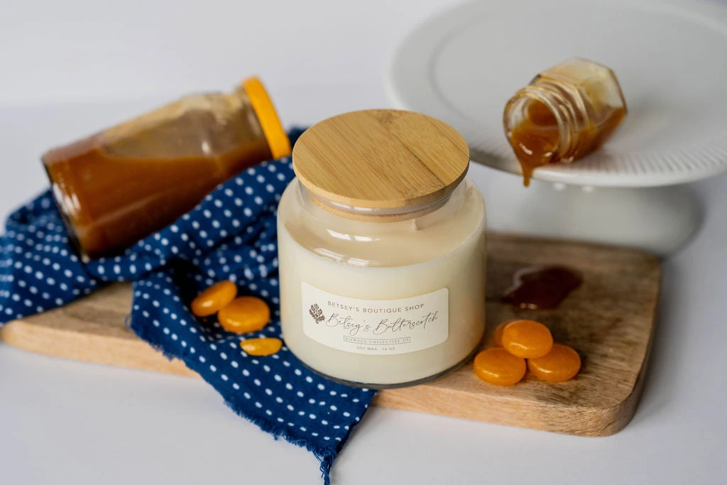 Betsey's Exclusive Butterscotch Soy Wax Candle - 16oz 3 Betsey's Exclusive Butterscotch Soy Wax Candle - 16oz - Image 3