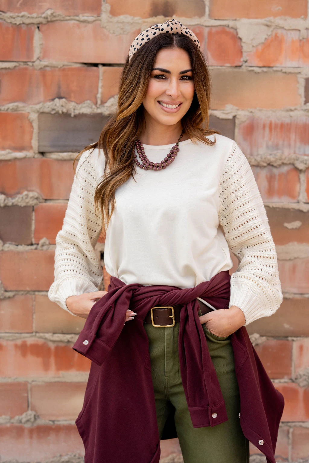 Cutout Sleeve Solid Body Sweater 1 Cutout Sleeve Solid Body Sweater