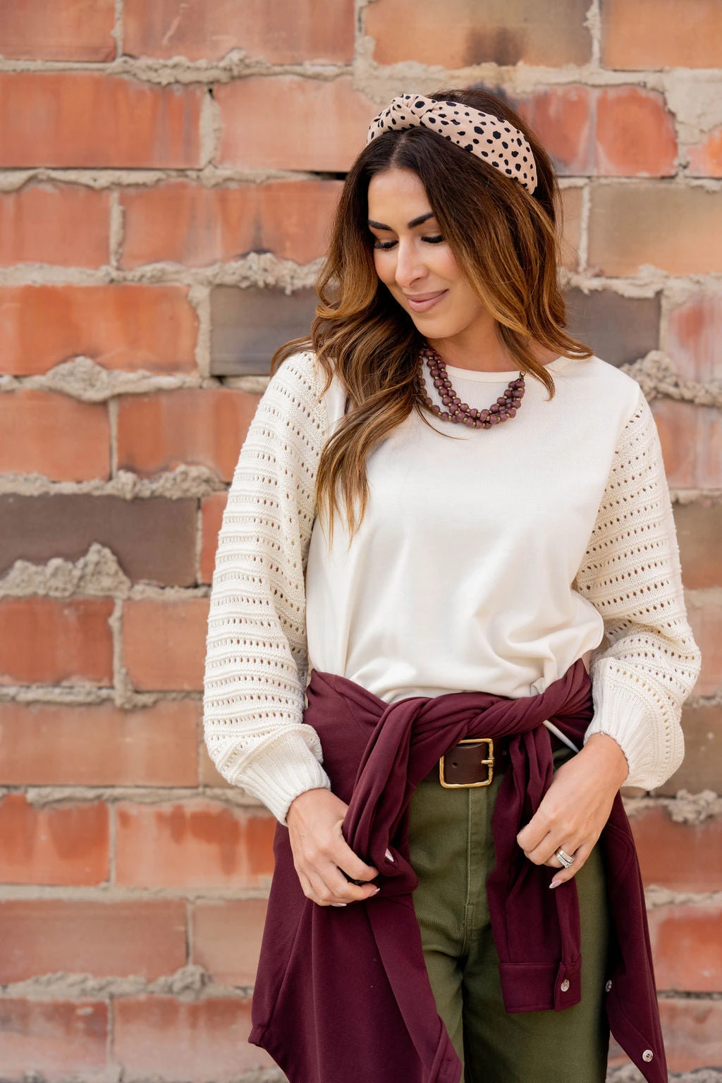 Cutout Sleeve Solid Body Sweater 3 Cutout Sleeve Solid Body Sweater - Image 3