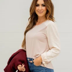 Ribbed Tie Sleeve Tee