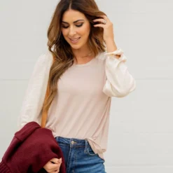 Ribbed Tie Sleeve Tee 23 Ribbed Tie Sleeve Tee -Women's Clothing Store untitled 6080 715120