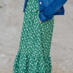 Brush Stroked Double Ruffle Bottom Midi Skirt -Women's Clothing Store untitled 6084 06460b3c a1c6 4fa6 bab6 6a8f22692890