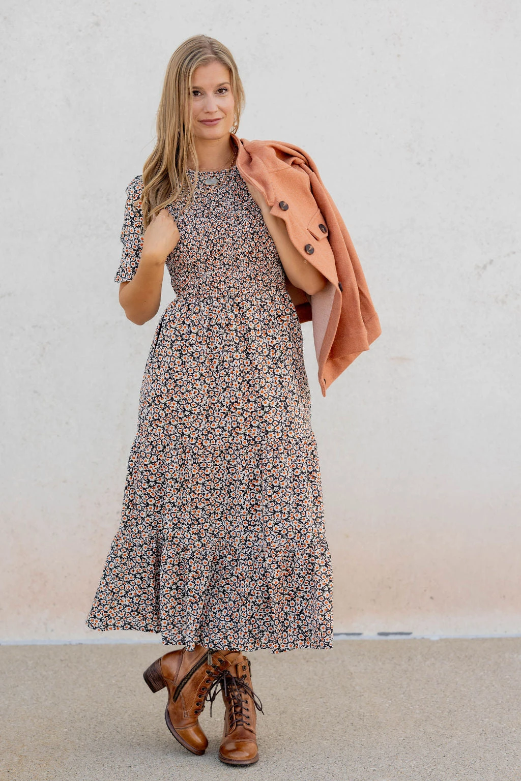 Daisies Ruched Top Midi Dress 2 Daisies Ruched Top Midi Dress - Image 2