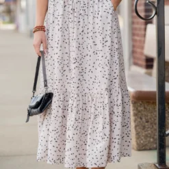 Speckled Ruffle Bottom Maxi Skirt -Women's Clothing Store untitled 6118