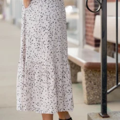 Speckled Ruffle Bottom Maxi Skirt -Women's Clothing Store untitled 6120